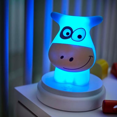 Veilleuse Vache LED NAUGHTY COW Design Mignon Bleu