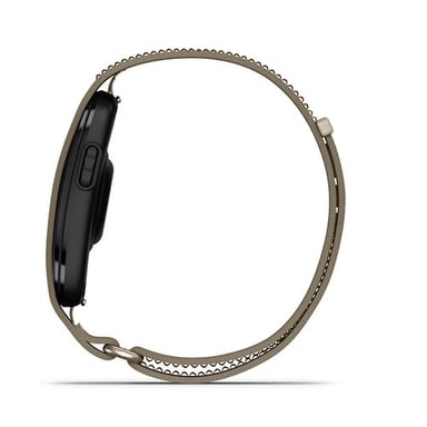 Pulsera inteligente Cirqa con conexión Garmin, tallas L-XL, color beige.