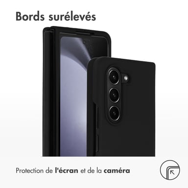Accezz Coque Liquid Silicone pour Samsung Galaxy Z Fold 5 - Noir