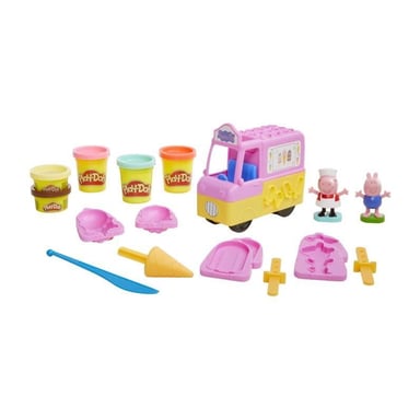 Play-Doh Peppa et le camion de glaces - Figurines Peppa et George et 5 pots de pâte a modeler - Les héros