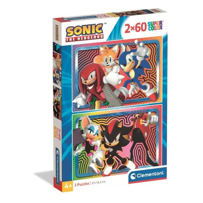 Clementoni Puzzle Enfant 2X60 Pièces Sonic Fabriqué en Italie 24821 - vue 2