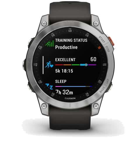 Montre GPS connectée - GARMIN - Epix?(Gen 2), Acier, Silver avec bracelet gris