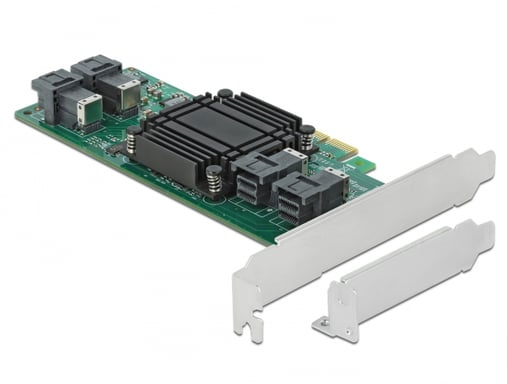 DeLOCK Carte PCI Express x8 vers 4 x internes SFF-8643 NVMe - Facteur de forme à profil bas