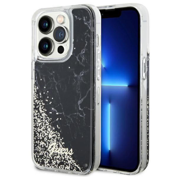 Guess Liquid Glitter Marble Coque pour iPhone 14 Pro 3666339127299 - vue 2