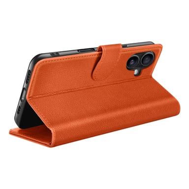 Zanaé Funda tipo cartera para iPhone 16 con soporte y lengüeta magnética Naranja
