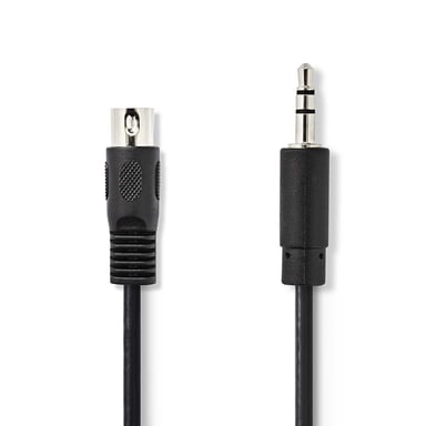 Nedis CAGL20100BK20 cable de audio 2 m DIN (5-pin) 3,5mm Negro