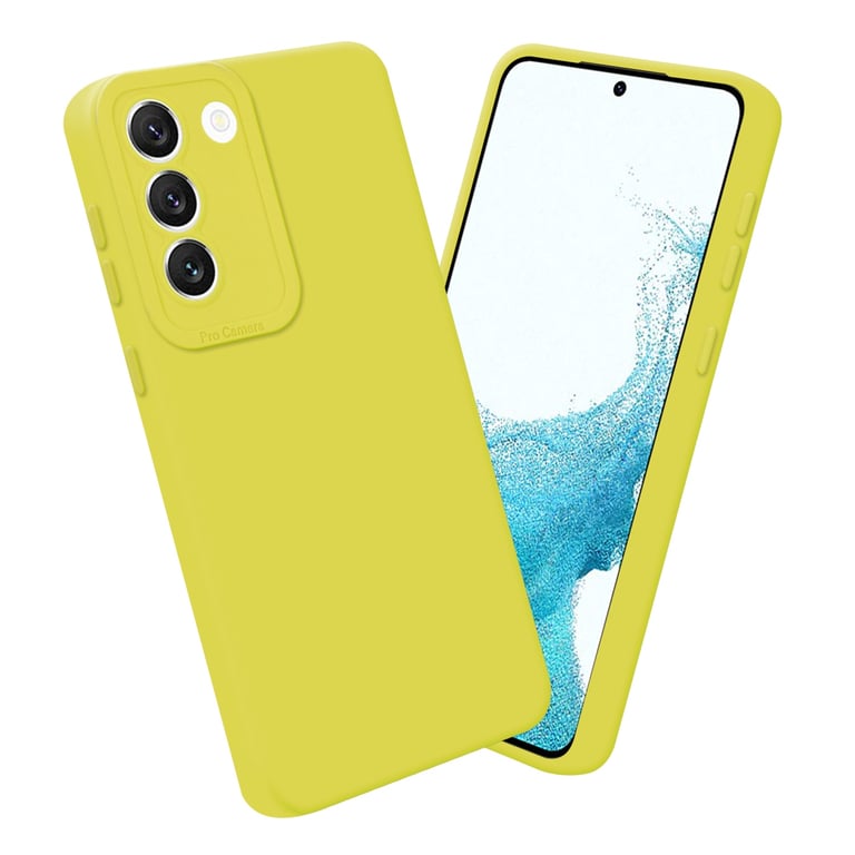 Coque pour Samsung Galaxy S22 en FLUID JAUNE Housse de protection Étui en silicone TPU flexible