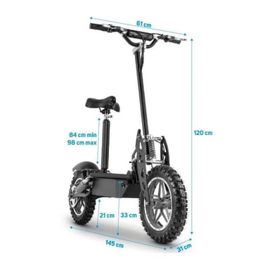 Scooter eléctrico Cross - BEEPER FX1000 - 1000W - Batería de plomo - 36V - Con sillín
