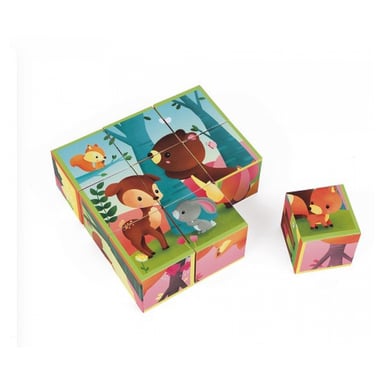 Kubkid Cubos Animales del Bosque - Juego de Construcción y Puzzle