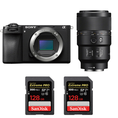 Appareil photo hybride Sony A6700 + FE 90mm f/2.8 Macro G OSS + 2 SanDisk 128GB Extreme PRO UHS-II + Ebook ''20 astuces pour des images qui claquent''