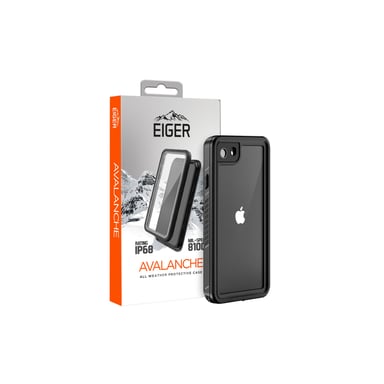 EIGER Avalanche Funda protectora completa para Apple iPhone SE (2020)/8/7 Negro mate