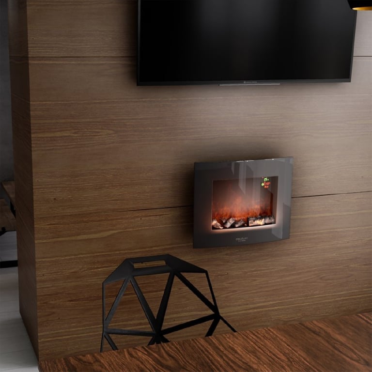 Cecotec Cheminée électrique Ready Warm 2600 Curved Flames. 26 2 niveaux de puissance 25 m2 Télécommande Panneau curve en verre templé - vue 4