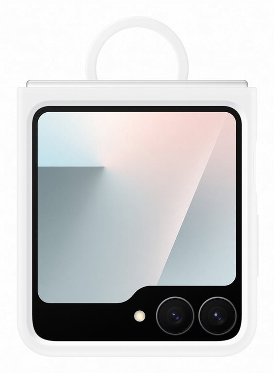 Carcasa de silicona blanca con anillo G para Samsung Galaxy Z Flip 6 y 7 FE - Nuevo