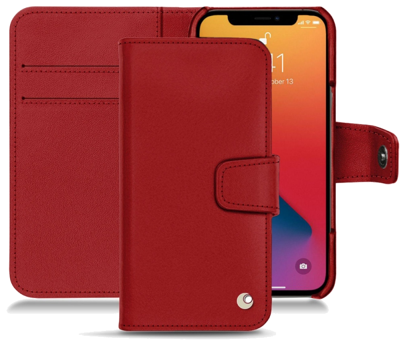 Housse cuir Apple iPhone 13 Pro Max - Rabat horizontal portefeuilleRouge