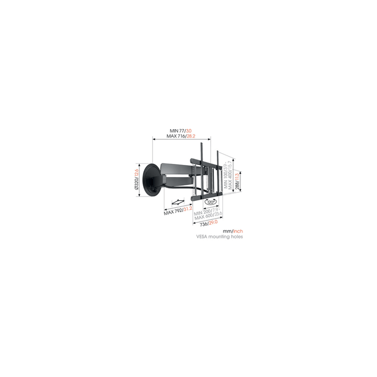 Support mural TV TVM 7675 MOTIONMOUNT 40 77'' - vue 4
