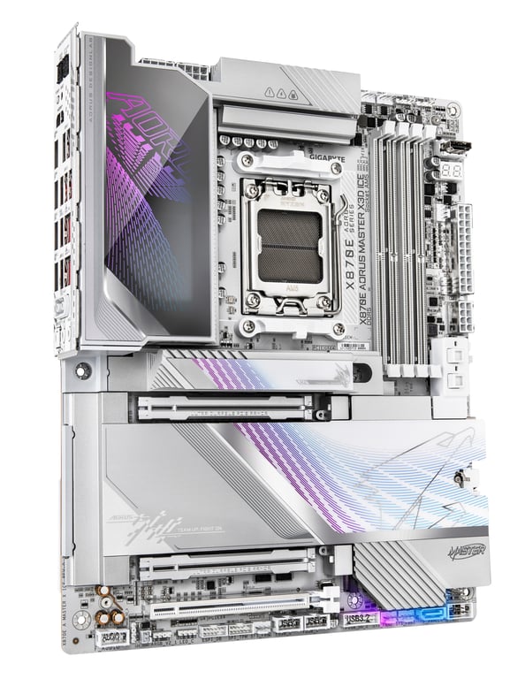 GIGABYTE X870E AORUS MASTER X3D ICE Carte Mère – Prend en charge les processeurs AMD Ryzen 9000 VRM numérique 18+2+2 phases ju - vue 9