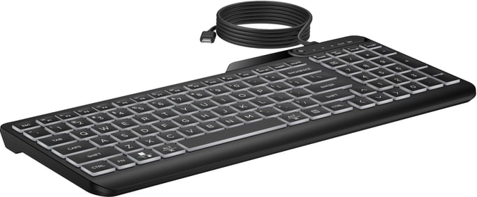 HP 405 - Clavier - dispositif multiple - 65% - compact - rétroéclairé - USB - Français - noir