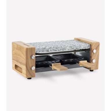 Apparecchio per raclette HKoeNIG - WOD2 - Fino a 2 persone - Pietra da cuocere - Design in legno - 350W