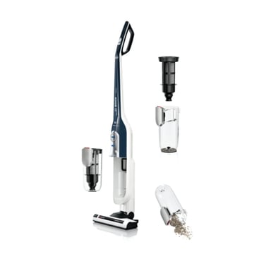 Bosch BBH51840 aspiradora de pie y escoba eléctrica Aspiradora escoba Batería Sin bolsa Marina, Blanco
