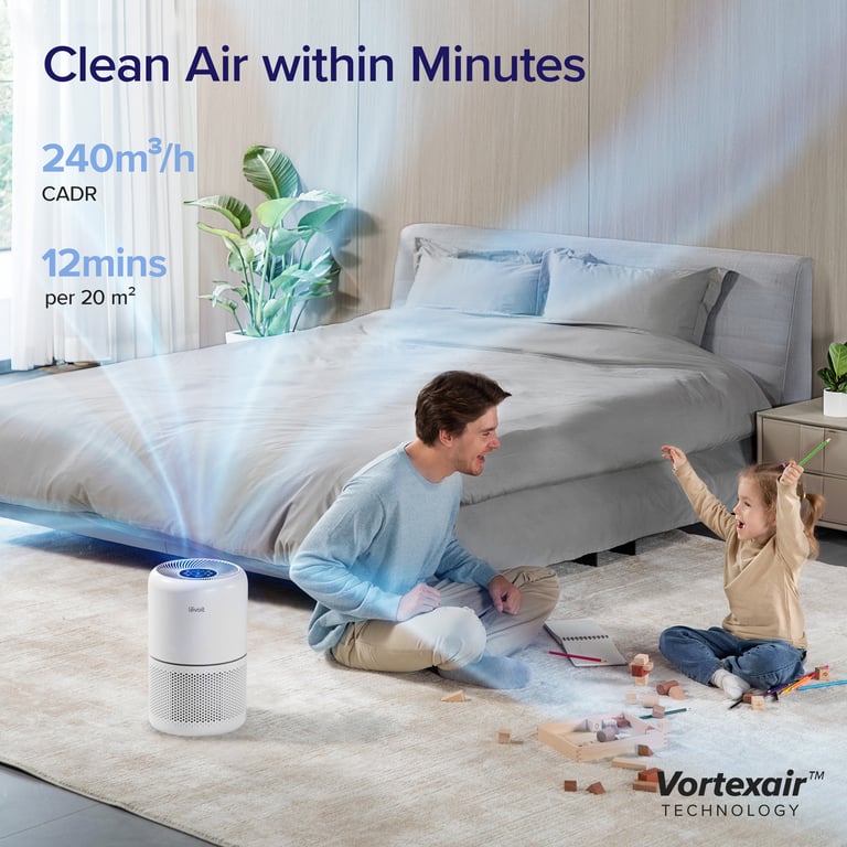 LEVOIT Purificateur d'Air HEPA Intelligent contre Allergie Pollen & Graminée Purifier jusqu'à 50㎡ Surveille La Qualité de 'Air Contrôle par App Alexa 22dB Silencieux Core - vue 3