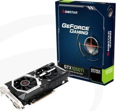 SVGA BIOSTAR NVIDIA  GTX1050-4GB ATX 4GB GDDR5 128Bit DUAL FAN DVI+HDMI+DP PCI-E 3.0