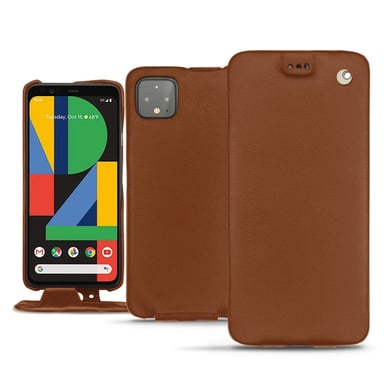 Housse cuir Google Pixel 4 XL -  - Marron - Cuir lisse