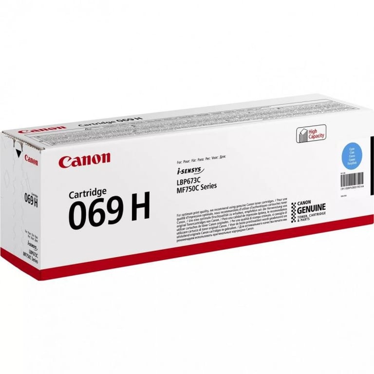 Cartouche de toner Canon 069 H Cyan 5097C002 pour LBP/T47x et MF/4700 Series Cyan - Neuf