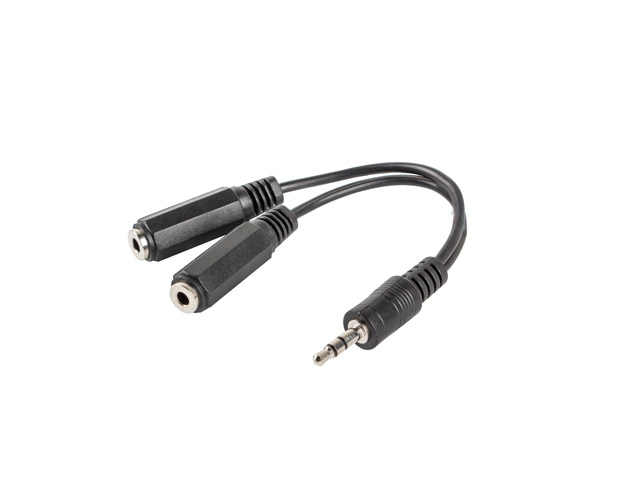 Lanberg AD-0024-BK câble audio 0,1 m 3,5mm 2 x 3.5mm