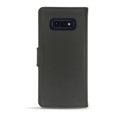 Funda de piel Samsung Galaxy S10E - Solapa billetera - Negro - Piel lisa