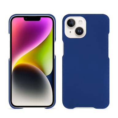 Coque cuir Apple iPhone 15 Plus -  - Bleu - Cuir lisse