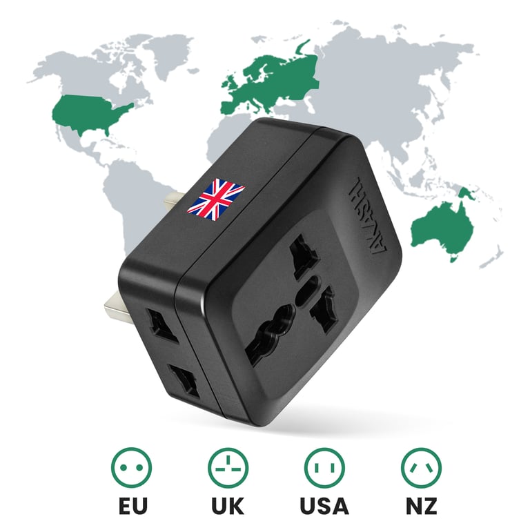 Adaptateur de Voyage Prise Type G UK HK Singapour 3 sorties Neuf - vue 4
