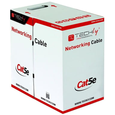 Techly ITP7-UTP-IC-CCA cable de red Gris 305 m Cat5e U/UTP (UTP)