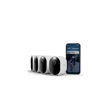 Caméra de sécurité extérieure Arlo Pro 6 2K+ HDR Vision nocturne couleur 160° Sans fil Pack 4 Blanc