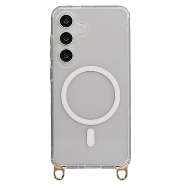 Selencia Coque arrière Rivièra MagSafe avec crochets amovibles pour Samsung Galaxy S25 / S24 - Transparent
