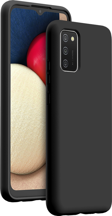 Coque Silicone SoftTouch Noire pour Samsung G A02s Bigben