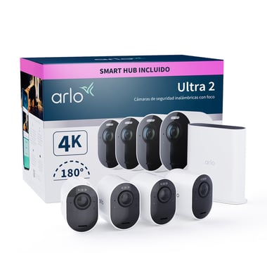 Arlo Ultra 2 Caméra de Surveillance extérieure, pack de 4 blanc
