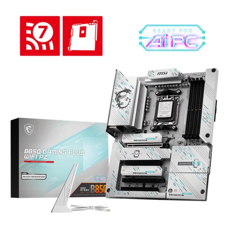 MSI B850 GAMING PLUS WIFI PZ Project Zero - vue 3