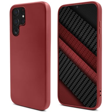 Moozy Lifestyle. Coque en silicone pour Samsung S22 Ultra, rose vintage – Coque légère en silicone liquide avec finition mate et doublure en microfibre douce, coque en silicone de qualité supérieure
