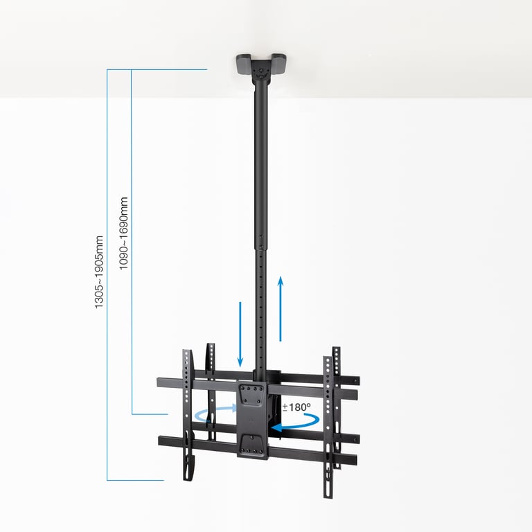 Support de Plafond Tooq pour 2 Écrans 43 86 Angle de Rotation 180º Inclinable Gestion de Neuf - vue 4
