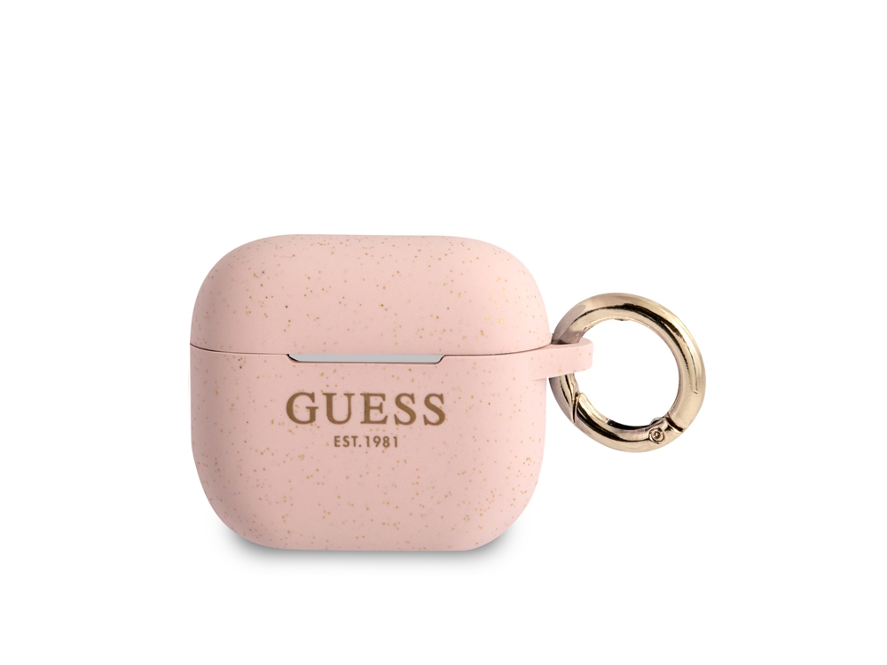Guess Coque Pour Airpods 3 Cover Ring En Silicone Rose