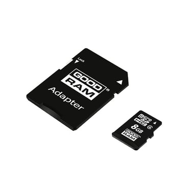Carte mémoire Goodram MicroSD 8 Go classe 4 avec adaptateur noir