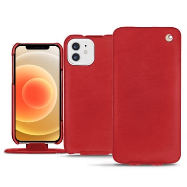 Housse cuir Apple iPhone 12 mini -  - Rouge - Cuir lisse premium