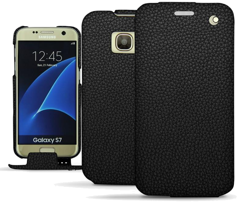 Housse cuir Samsung Galaxy S7 - Rabat verticalNoir