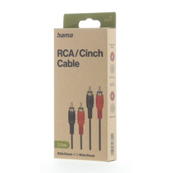 Hama 00305033 câble audio 1,5 m 2 x RCA Noir