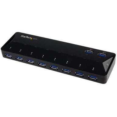 StarTech.com Concentrador USB 3.0 de 10 puertos con puertos de carga y sincronización - 2x 1,5A (ST103008U2C)
