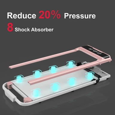 Tapis roulant Q2 Pro con corrimano, velocità 1-10 km/h - Rosa