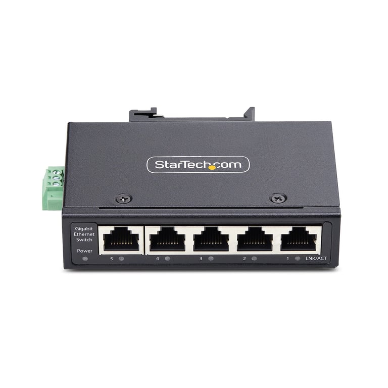 StarTech.com 5 Port Unmanaged Industrial Ethernet Switch IP30 TAA Commutateur non géré 5 x 101001000Base T Montage sur rail DIN fixation murale DC Conformité TAA - vue 4