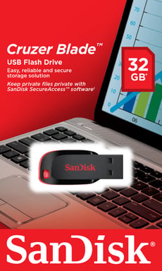 SanDisk Cruzer Blade 32 GB Unità flash USB USB Type-A 2.0 Nero, Rosso