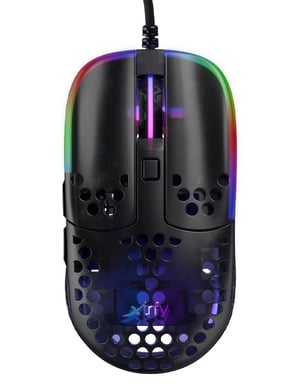 Ratón con cable para juegos - XTRFY - MZ1 Zy's Rail - Negro (MZ1-RGB-BLACK-TP)