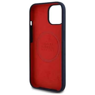 Custodia Red Bull per iPhone 15 6,1'' Custodia rigida blu navy Silicone Anello rosso MagSafe